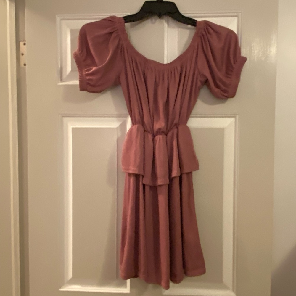 Lost Ink ASOS Mauve Ribbed Tiered Mini Dress